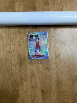🔥One Piece Monkey D. Luffy College Basketball US Voyage Promo Card🔥 w Poster! - Image 2