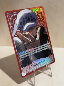 One Piece TCG The Azure Sea’s Seven OP14-001 Trafalgar Law Alt Art Leader - Image 2