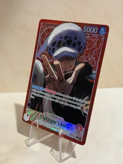 One Piece TCG The Azure Sea’s Seven OP14-001 Trafalgar Law Alt Art Leader - Image 3