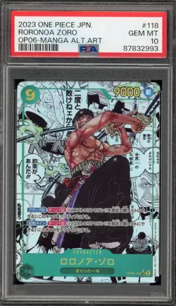 One Piece CCG Roronoa Zoro Japanese Manga Alternate Art OP06-118 PSA 10 Gem Mint - Image 1