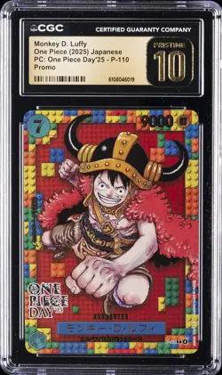 2025 ONE PIECE JPN PC: ONE PIECE DAY'25, PROMO MONKEY D. LUFFY CGC 10 PRISTINE - Image 1