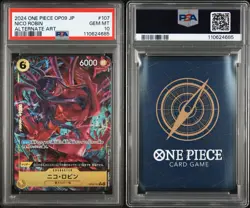 2024 ONE PIECE OP09 JP NICO ROBIN ALTERNATE ART #107 PSA 10 - Image 3