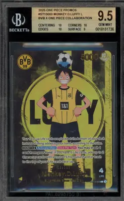 One Piece CCG Monkey.D.Luffy BVB X One Piece Collab Promo ST13-003 BGS 9.5 - Image 1