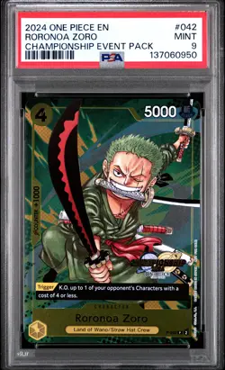 2024 ONE PIECE CHAMPIONSHIP 2024 EVENT PACK #042 RORONOA ZORO PSA 9 - Image 1