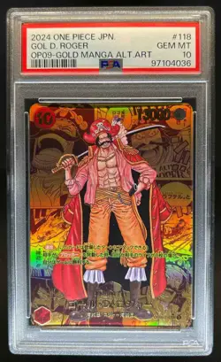 2024 One Piece Gol D. Roger Gold Manga Alt Art VAR #OP09-118c PSA 10 - Image 1