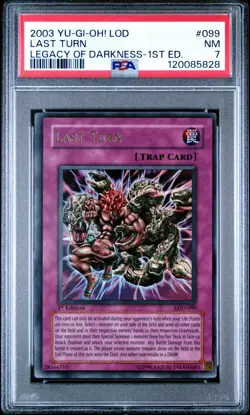 LEGACY OF DARKNESS LOD-099 LAST TURN PSA 7 1ST EDITION YUGIOH 2003 - Image 1
