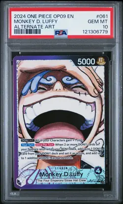 2024 ONE PIECE OP09-EMPERORS IN THE NEW WORLD #061 MONKEY D. LUFFY PSA 10 - Image 1