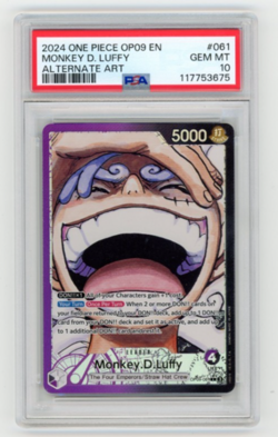 2024 ONE PIECE OP09-061 EMPERORS IN THE NEW WORLD MONKEY D. LUFFY ALT ART PSA 10 - Image 1