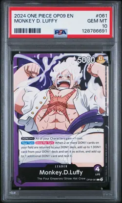 2024 ONE PIECE OP09-EMPERORS IN THE NEW WORLD #061 MONKEY D. LUFFY PSA 10 - Image 1
