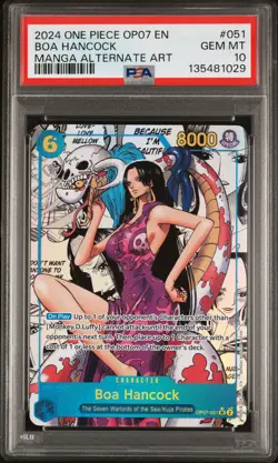 2024 ONE PIECE OP07 500 YEARS IN THE FUTURE 051 BOA HANCOCK MANGA ALT ART PSA 10 - Image 1