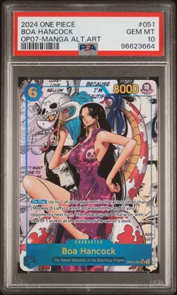 2024 ONE PIECE OP07 500 YEARS IN THE FUTURE MANGA ALT. ART BOA HANCOCK PSA 10 - Image 1
