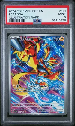 Pokemon PSA 9 Zeraora #151 SCR EN Stellar Crown Illustration Rare 2024 English - Image 2