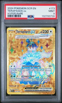 2024 POKEMON SCR EN-STELLAR CROWN HYPER RARE #173 TERAPAGOS EX PSA 9 - Image 1