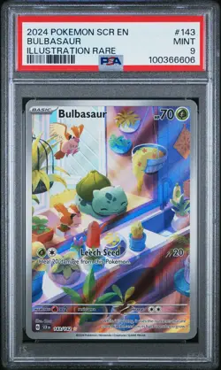 Bulbasaur 143/142 Illustration Rare Scr En-stellar Crown Pokemon PSA 9 - Image 1