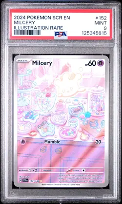 2024 POKEMON SCR EN-STELLAR CROWN ILLUSTRATION RARE #152 MILCERY PSA 9 - Image 1