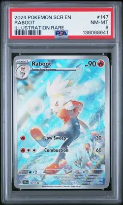 2024 POKEMON SCR EN-STELLAR CROWN ILLUSTRATION RARE #147 RABOOT PSA 8 - Image 1