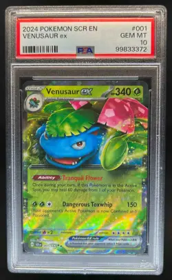 2024 Pokemon SV Stellar Crown SCR EN Venusaur ex #001/142 PSA 10 - Image 1