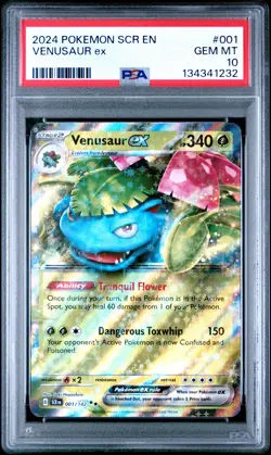 2024 POKEMON SCR EN-STELLAR CROWN #001 VENUSAUR EX PSA 10 - Image 1