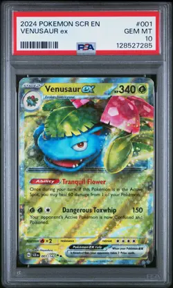 2024 POKEMON SCR EN-STELLAR CROWN #001 VENUSAUR EX PSA 10 - Image 1