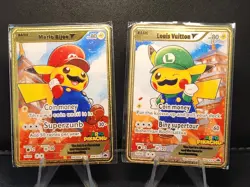 Pikachu Mario & Luigi CUSTOM Made Metal Card Collectible/Display Only - Image 2