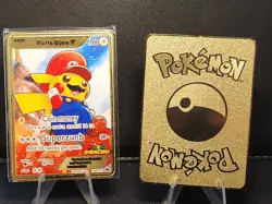 Pikachu Mario & Luigi CUSTOM Made Metal Card Collectible/Display Only - Image 5