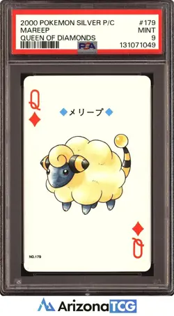 Pokemon 2000 Mareep 179 Queen Of Diamonds Silver Playing Cards Japanese PSA 9 - Image 1