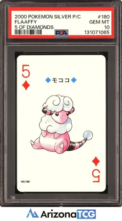 Pokemon 2000 Flaaffy 180 5 Of Diamonds Silver Playing Card Japanese PSA 10 - Image 1