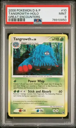 PSA 9 Tangrowth Holo 10/106 Great Encounters Pokemon Card - Image 1