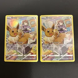 x2 Eevee TG11/TG30 Brilliant Stars Sword & Shield Holo Rare Pokemon TCG Card NM - Image 1
