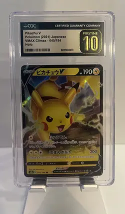 CGC 10 Pristine Pikachu V 045/184 RR VMAX Climax s8b Pokemon Card - Image 1