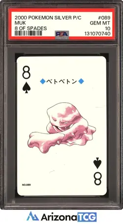 Pokemon 2000 Muk 089 8 Of Spades Pokemon Silver Playing Cards Japanese PSA 10 - Image 1