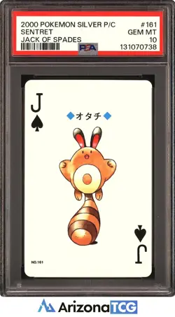 Pokemon 2000 Sentret 161 Jack Of Spades Silver Playing Card Japanese PSA 10 - Image 1