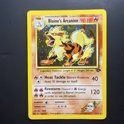 [MP] Blaine’s Arcanine Gym Challenge (Unlimited) Pokemon Card 1/132 - Image 1
