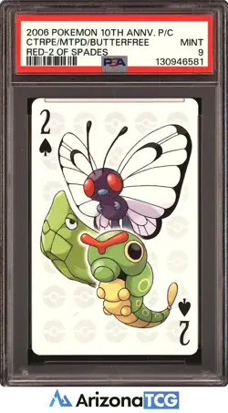 Pokemon 2006 Caterpie/Metapod/Butterfree 10th Anniversary Playing Card PSA 9 - Image 1