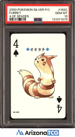 Pokemon 2000 Furret 162C 4 Of Spades Silver Playing Card Japanese GEM MT PSA 10 - Image 1