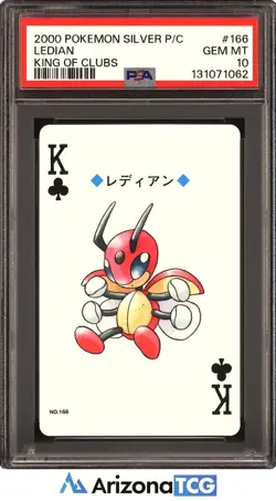 Pokemon 2000 Ledian 166 King Of Clubs Silver Playing Cards Japanese PSA 10 - Image 1