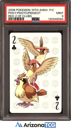 Pokemon 2006 Pidgey Pidgeotto Pidgeot 10th Anniversary Playing Cards PSA 9 - Image 1