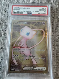 PSA 10 GEM MINT Mew Ex 205/165 GOLD METAL Ultra Premium PROMO Pokemon Card 🔥 - Image 1
