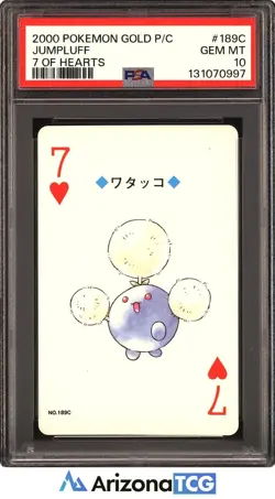 Pokemon 2000 Jumpluff 189C 7 Of Hearts Pokemon Gold Playing Card Japanese PSA 10 - Image 1