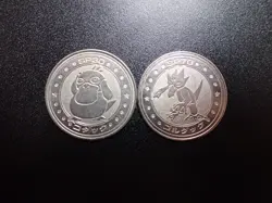 Pokemon Card Meiji Promo Battle Coin Silver x2 Psyduck & Golduck #6215 PLAY - Image 1