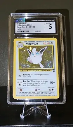 CGC Excellent 5 Wigglytuff Pokemon Card Slab 2000 Base Set 2 19/130 Holo - Image 1