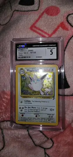 CGC Excellent 5 Wigglytuff Pokemon Card Slab 2000 Base Set 2 19/130 Holo - Image 3