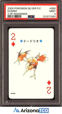 Pokemon 2000 Dodrio 085 2 Of Diamonds Pokemon Silver Playing Card Japanese PSA 9 - Image 1