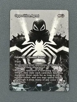 Opposition Agent MTG Marvel Universe Hand Painted Borderless Altered Art Tentz - Image 1