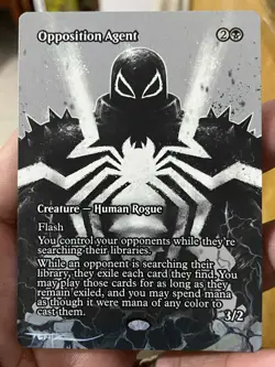 Opposition Agent MTG Marvel Universe Hand Painted Borderless Altered Art Tentz - Image 2