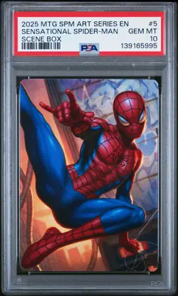 2025 MTG MARVEL'S SPIDER-MAN SCENE BOX ART SER #5 SENSATIONAL SPIDER-MAN PSA 10 - Image 1