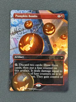 Pumpkin Bombs MTG Marvels Spider-Man Eternal Hand Painted Full Altered Art Tentz - Image 1