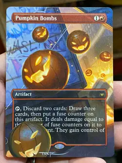 Pumpkin Bombs MTG Marvels Spider-Man Eternal Hand Painted Full Altered Art Tentz - Image 2