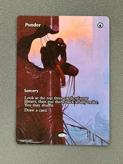 Ponder 13 MTG Marvel Universe Hand Painted Borderless Extended Altered Art Tentz - Image 1