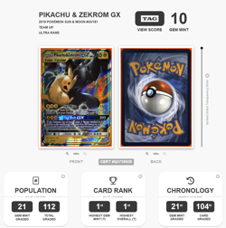 TAG 10 Pikachu & Zekrom GX #33/181 Tag Team Team Up Pokemon - Image 3